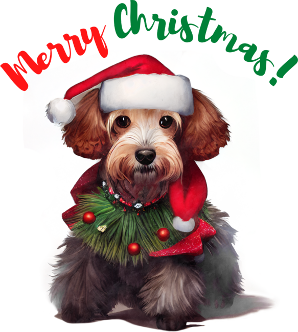 Merry christmas dog -  poodle puppy by Essi