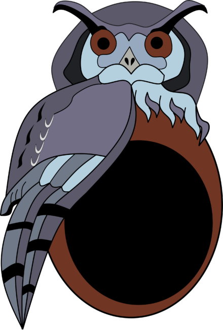 Grumpy and Scary Old Scop Owl Cartoon