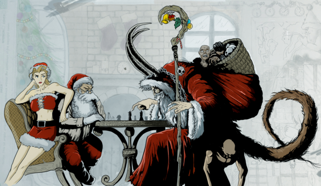 Santa and Krampus