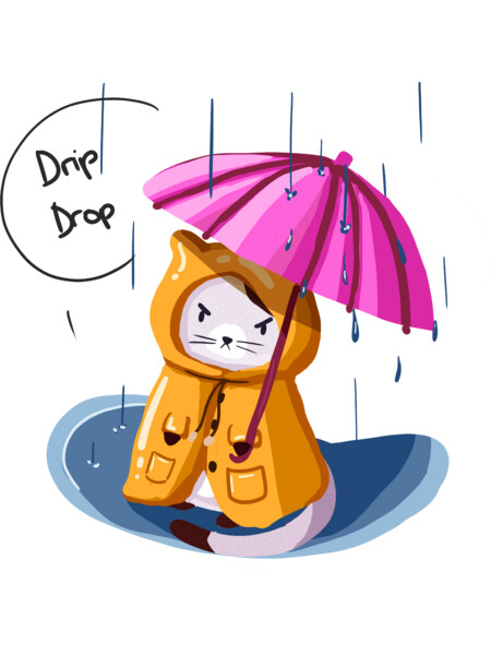 Kitty under the rain