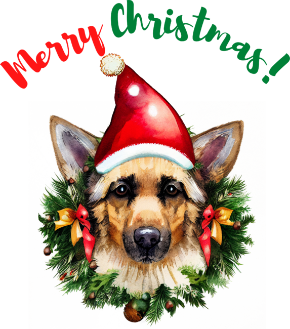 Merry christmas dog - German Shepherd by Essi
