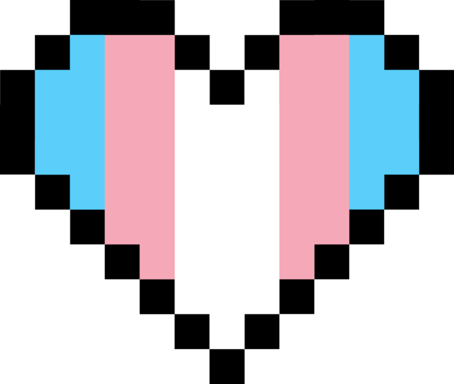 Transgender Pride Pixel Art Heart