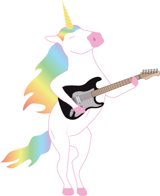 Beautiful Unicorn Playing The Guitar
