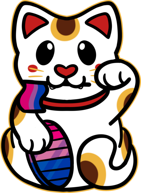 LGBTQ+ Pride Lucky Cat - Bisexual by leashonlife