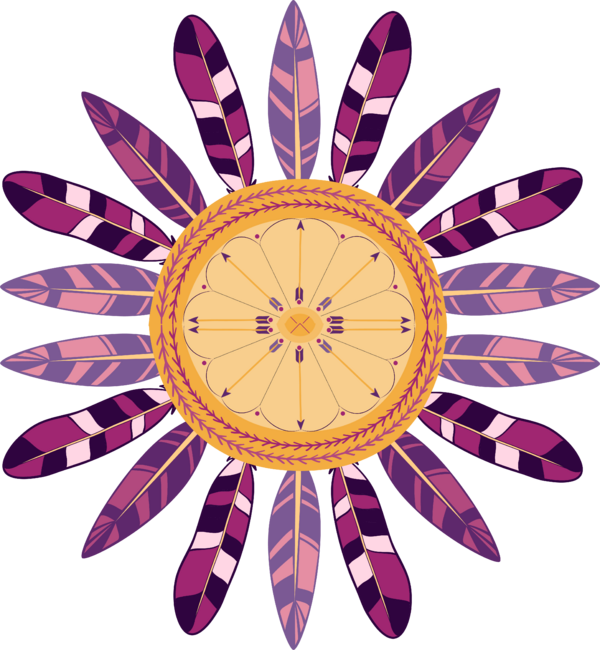 Tribal Circle with Arrows and Feathers