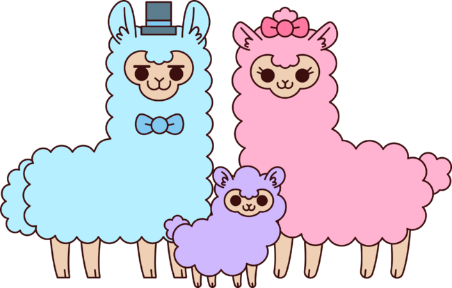 Cotton candy alpaca family