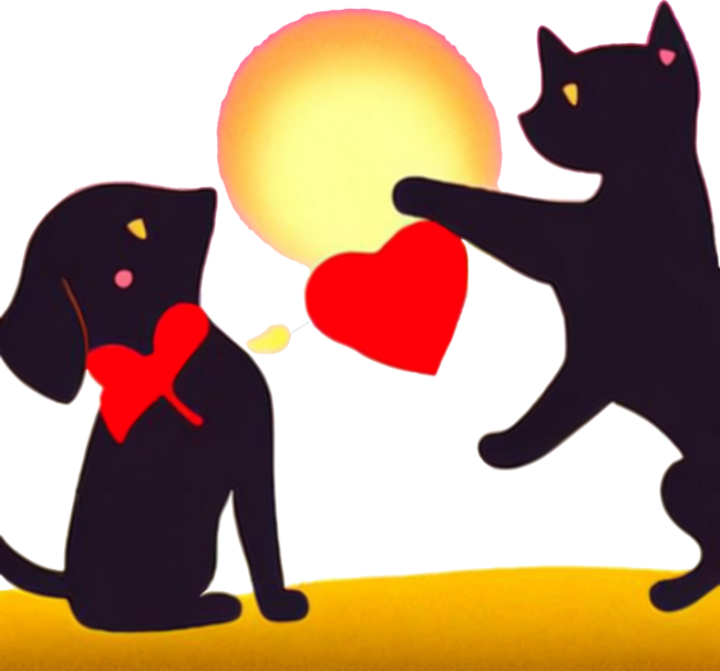 Cat giving Dog its Heart