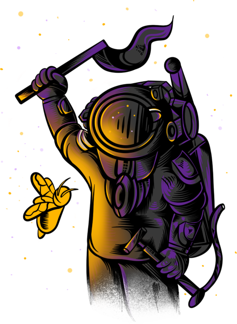 astronaut with bee