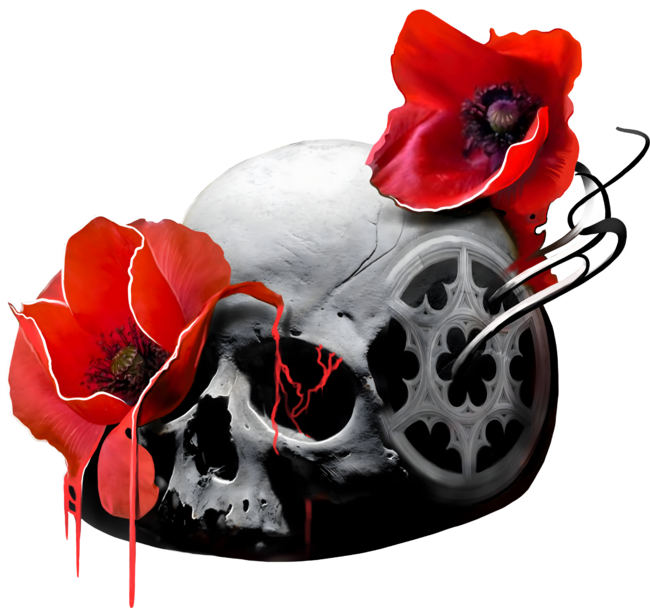 Skull With Poppy