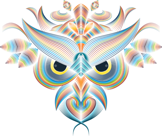 Colorful Owl Line Art
