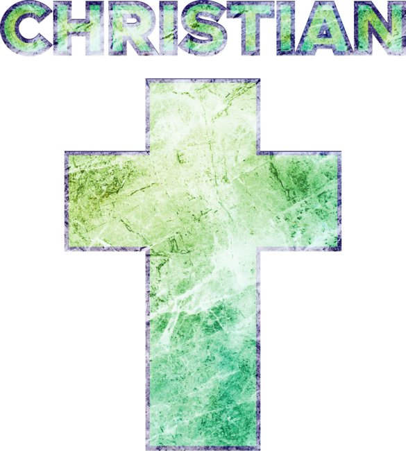 Green Textured Christian Cross