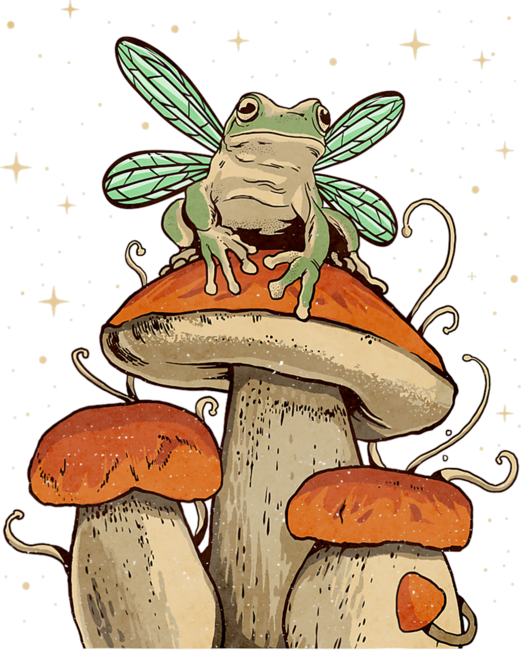 Cottagecore Aesthetic Fairy Frog Mushroom Goblincore Witchy