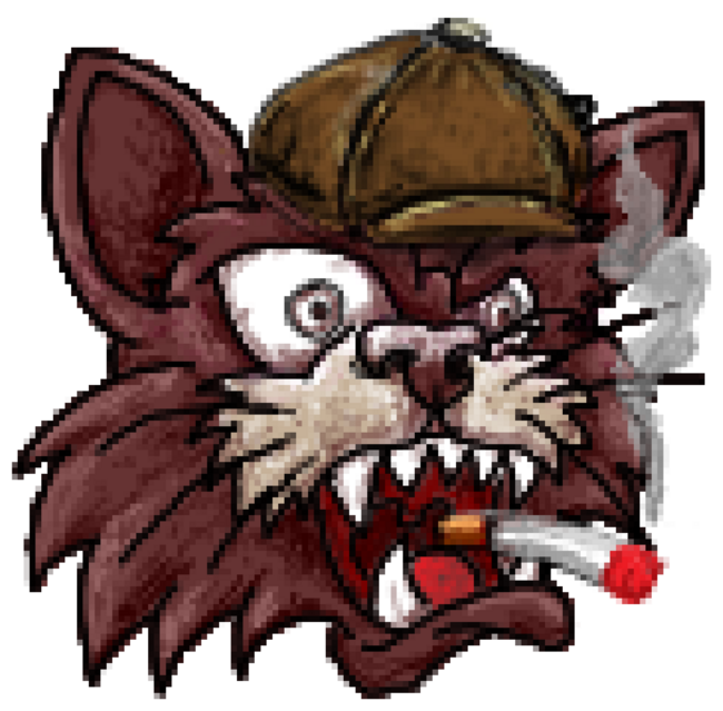 cat smoking wear newspaper hat 8 bit pixel art style
