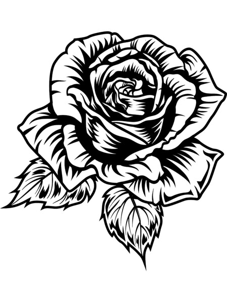 Retro black Tattoo inspired rose