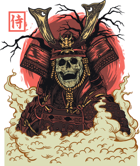 Red Samurai Skull