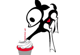 It's a birthday cupcake for Dee! 

A simple design with an interesting pose.