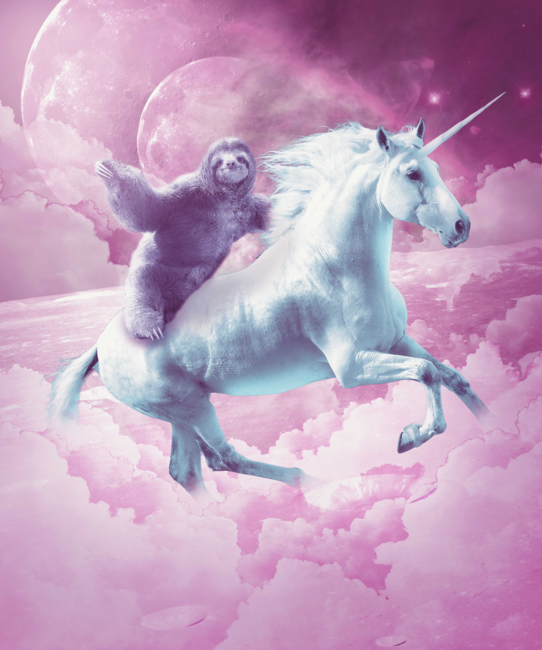 Epic Space Sloth Riding On Unicorn