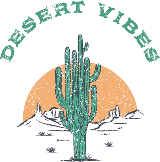 Distressed Desert Vibes Cacti Cactus Landscape