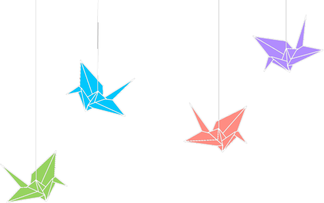 Paper Cranes (white)