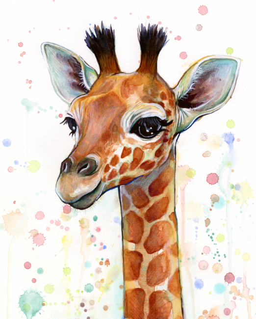 Baby Giraffe Watercolor