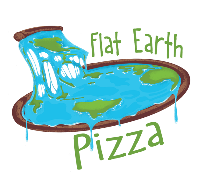 Flat earth melted pizza