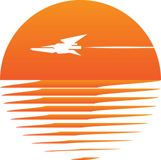 Sunset Cruise - Retro spaceship and sunset