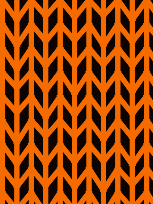 Orange  and Black Chevron Pattern