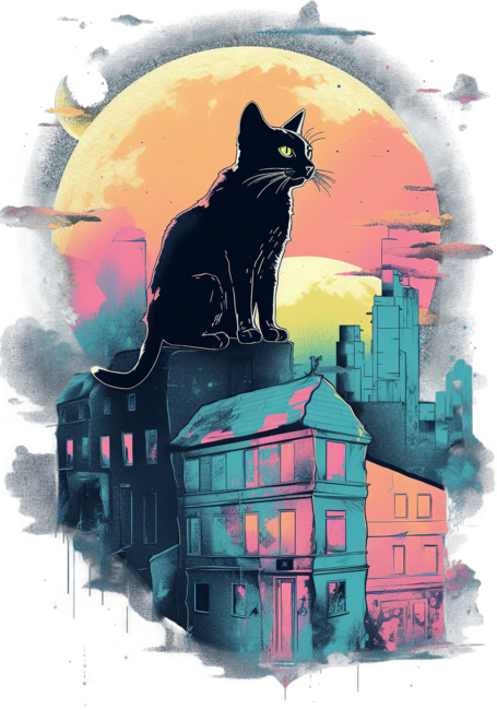 The cat on the rooftop