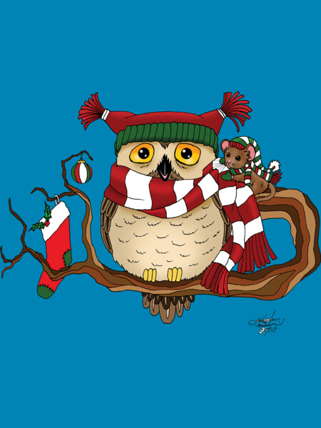 Christmas Owl and Mouse