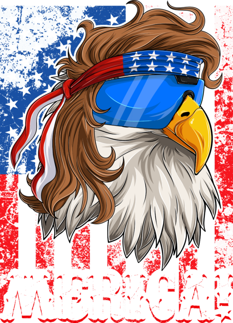 4th Of July Eagle Mullet USA Flag Merica