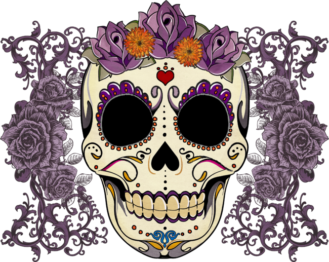 Vintage Skull and Roses