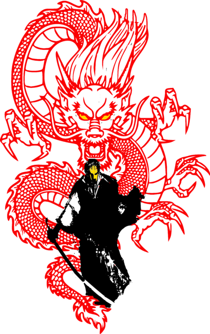 Samurai With Spirit Dragon by secretsunn