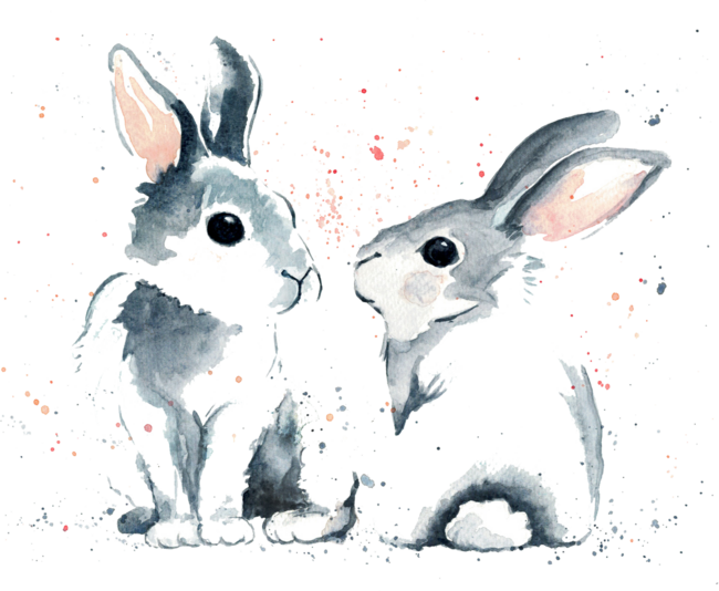 Cute bunnies by artvinni
