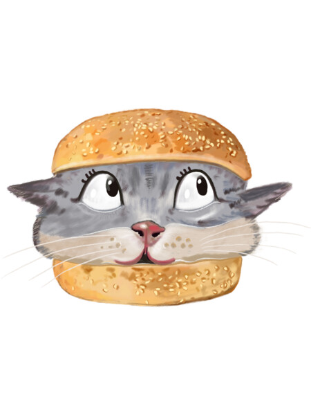 Cute burger cat