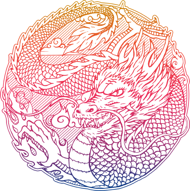 Sunset Chinese Dragon