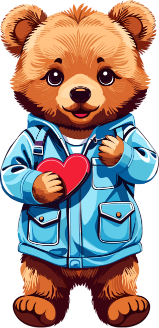 Cute Baby Bear with a heart by Printodelo