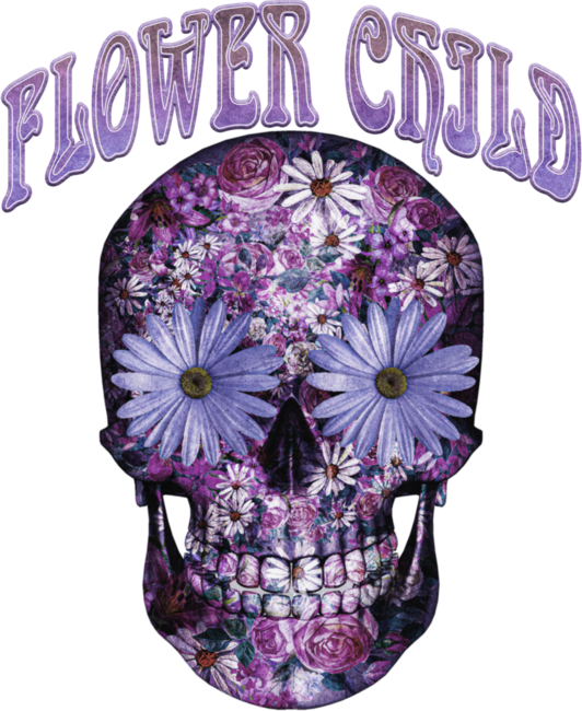 Flowers Floral Skull Flower Child Hippie