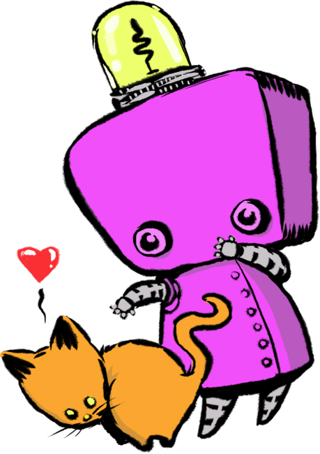 Cute kids gift Robot and Cat