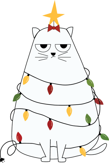 Christmas tree on cat