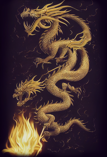Dragon in gold