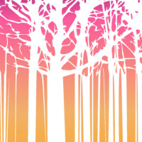 Magic indian summer trees abstract fall art