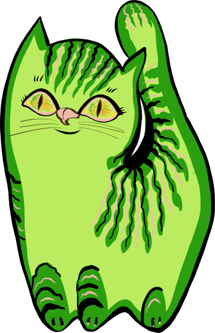 green cat by ArtKsenia
