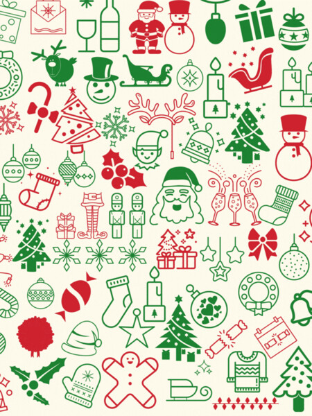 Fun Christmas doodle Red Green White