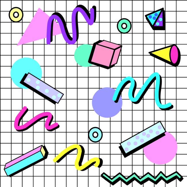 80s Retro Party Grid Design