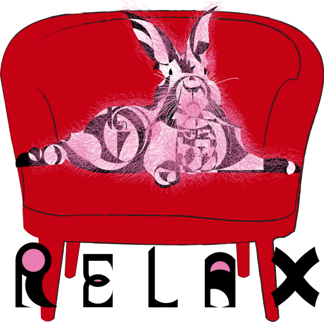 Relax Rabbit on a Red Armchair