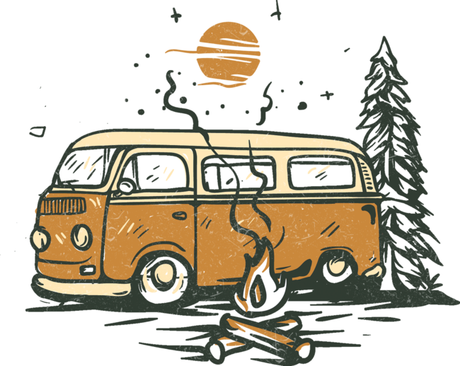 Great Camp Fire VW by orangedan