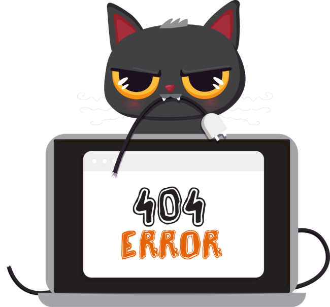 Angry Cat with 404 Error