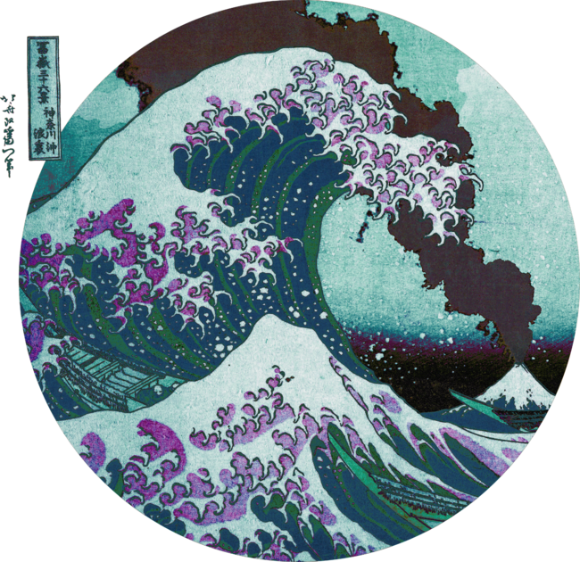 The Great Wave Off Kanagawa Violet and Green