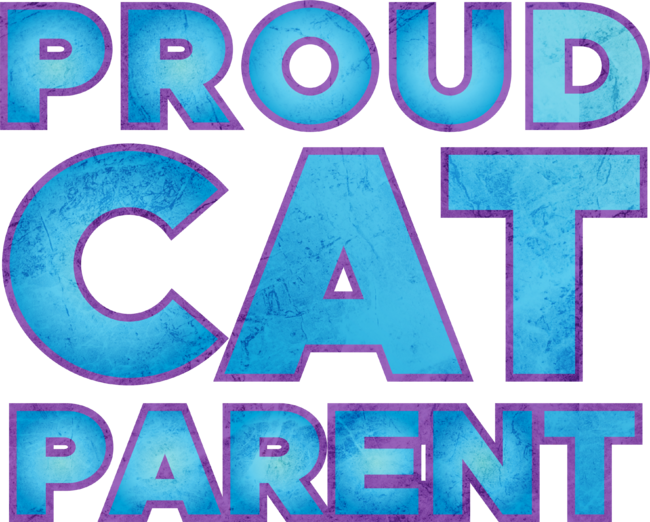 Proud Cat Parent - Blue Textured Typography