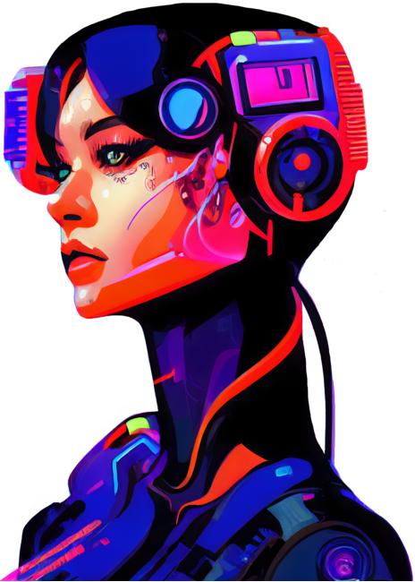 Cyberpunk Cyborg Woman